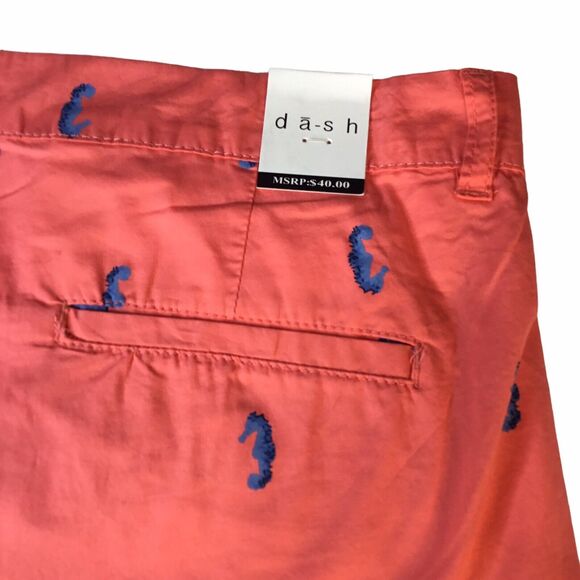 Chino Short Women's Size 14 Orange Chino Pockets Patterned Cotton Sea Horse - Picture 6 of 13